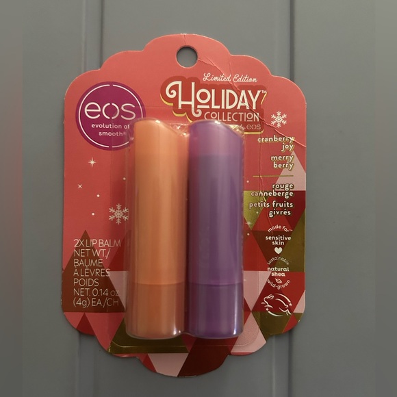 eos Makeup New Eos Holiday Collection Set Of 2 Lip Balms Cranberry